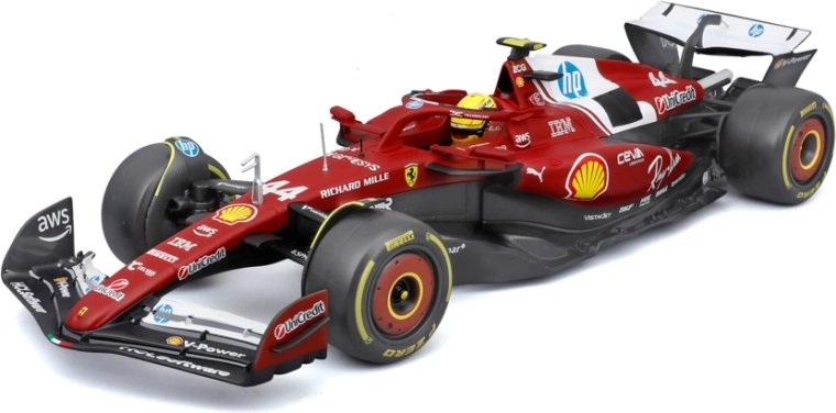 Bburago model Formule 1 Ferrari SF-25 2025 Lewis Hamilton #44 1:18 s helmou