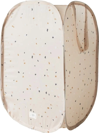 3 Sprouts skládací úložný koš recycled terrazzo beige