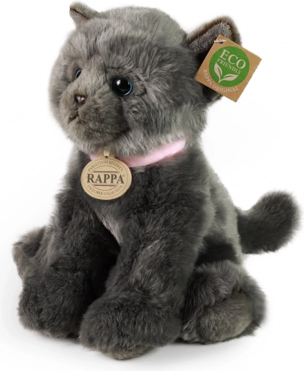 Rappa plyšová kočka šedá 25 cm eco-friendly