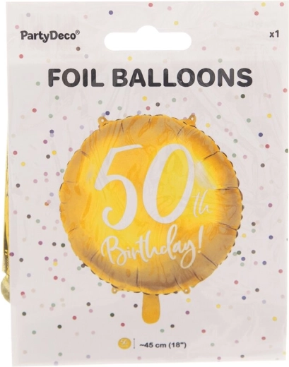 Fóliový balónek číslo 50 zlatý 45 cm