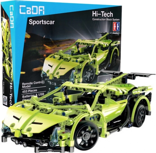 CaDA dálkově ovládané sportovní auto zelené z kostek