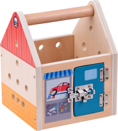 Domek 3 v 1: stavění, zámky i úložný box