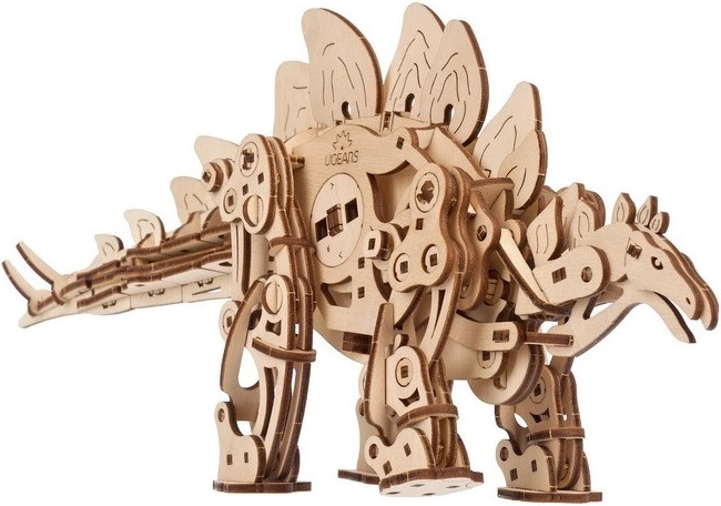 Dřevěné mechanické puzzle stegosaurus