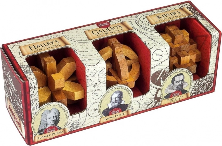 Professor Puzzle Great Minds: slavní muži – sada hlavolamů 3 v 1