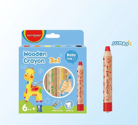 Akvarelové pastely 3v1 KEYROAD, sada 6 barev