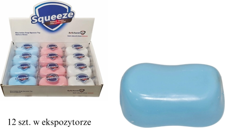 Antistresový mačkací míček ve tvaru mýdla - 1 kus