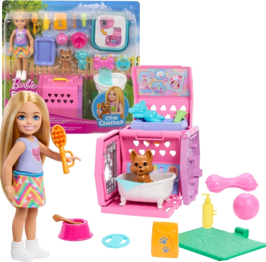 Barbie Club Chelsea péče o pejska s panenkou a doplňky
