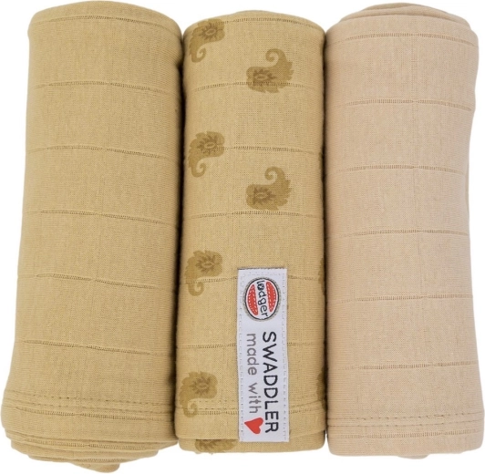 LODGER swaddler Flame tribe sada 3 ks 70 × 70 cm sand