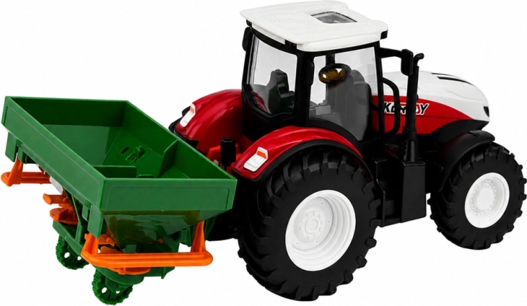 Realistický traktor se secím strojem