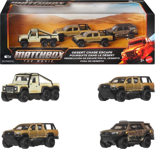 Matchbox The Movie desert chase escape sada 4 vozidel 1:64