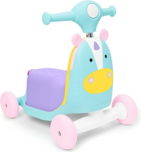Skip Hop Zoo 3v1 odrážedlo a koloběžka jednorožec