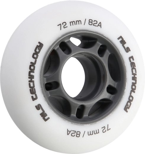 Matná kolečka na inline brusle NILS Extreme 72 mm 82A, bílá, sada 4 ks