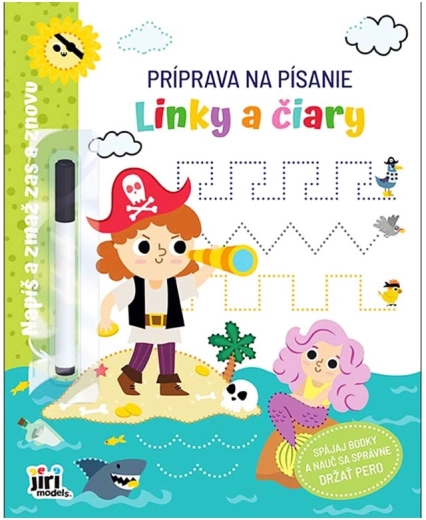 Příprava na psaní Linky a čáry – stíratelný sešit s fixem