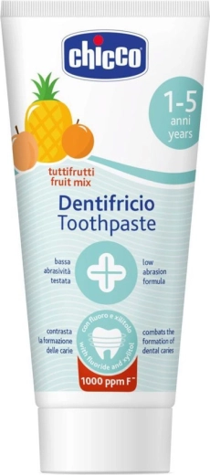 Chicco dětská zubní pasta ovocný mix s fluoridem 50 ml (1–5 let)