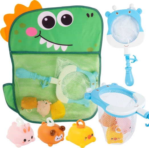 Hračky do vany s rybářským prutem a taškou krokodýl