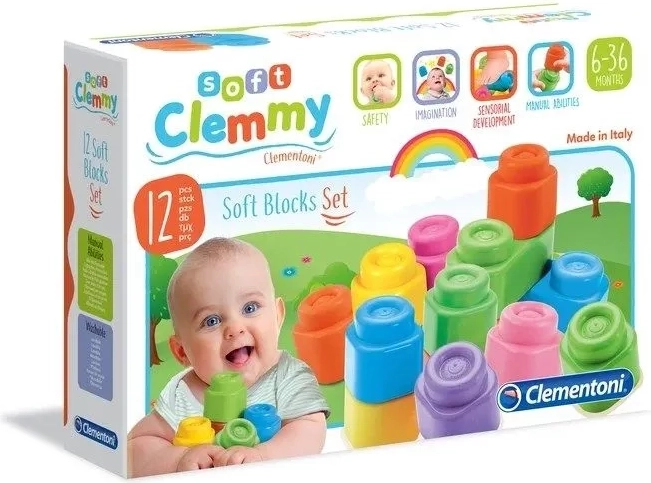 Clementoni Soft Clemmy sada 12 měkkých kostek