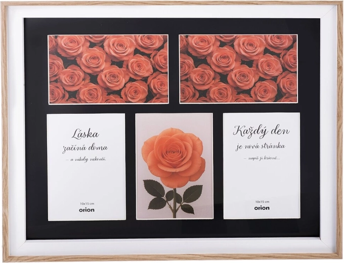 Dřevěný multirámeček béžový na 5 fotografií 10 × 15 cm, 40 × 34 cm