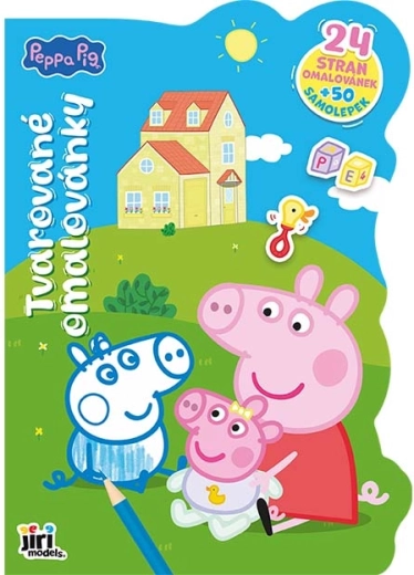 Tvarované omalovánky Prasátko Peppa se samolepkami - 1 kus