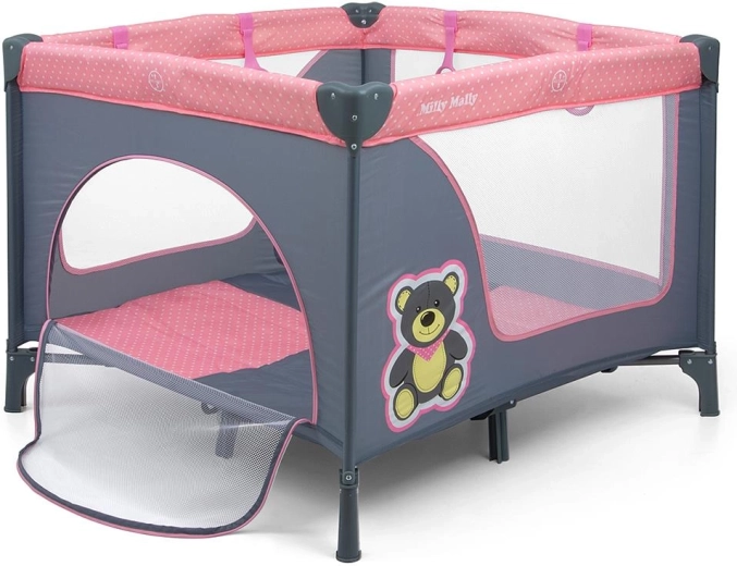 Dětská skládací ohrádka MILLY MALLY Fun Pink Bear