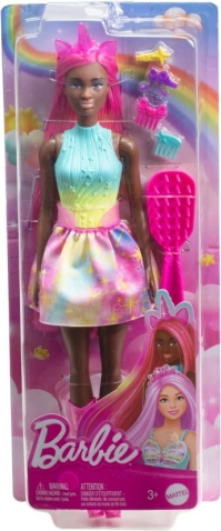 Barbie jednorožec – panenka s extra dlouhými vlasy a doplňky na česání