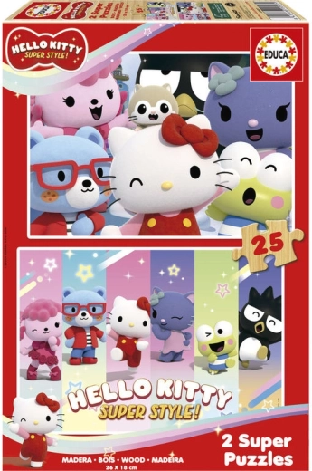 Educa dřevěné puzzle Hello Kitty 2x25 dílků