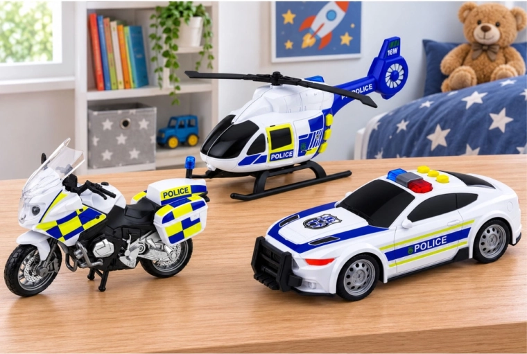 3 policejní vozidla v jedné sadě