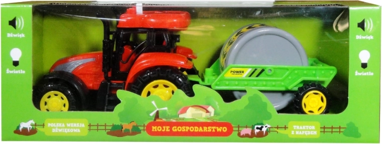 Traktor s přívěsem a polským zvukovým modulem