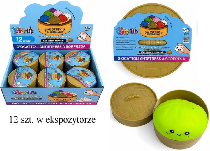 Senzorický gniotek pieróg v bambusovém košíčku (náhodná barva) - 1 kus