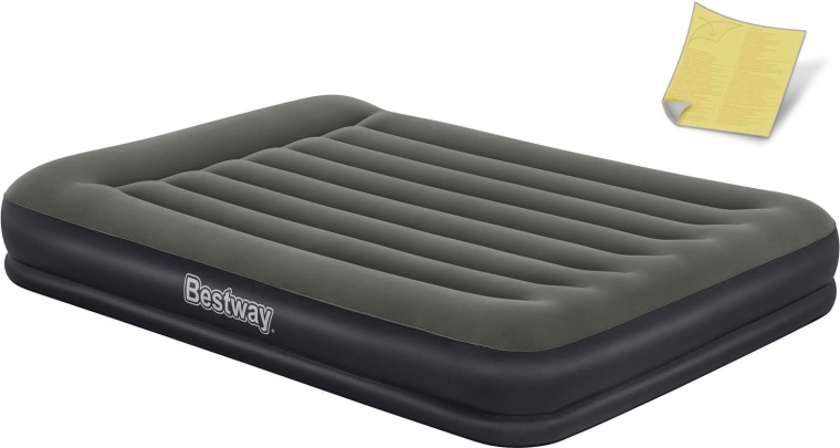 Dvoulůžková nafukovací matrace BESTWAY 203 × 152 × 36 cm s velurovým povrchem