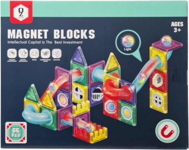 Magnetické stavební kostky – kuličková dráha - 1 kus