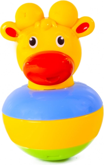 Nepřevrhnutelná hračka žirafa s rolničkou (roly‑poly)