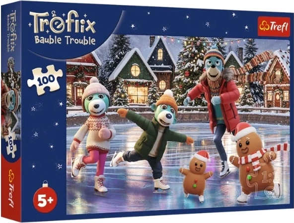 Trefl puzzle 100 dílků Vánoční Bert v baňkách