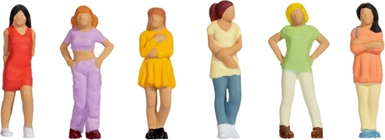 Noch sada figurek dívky H0 (6 ks)
