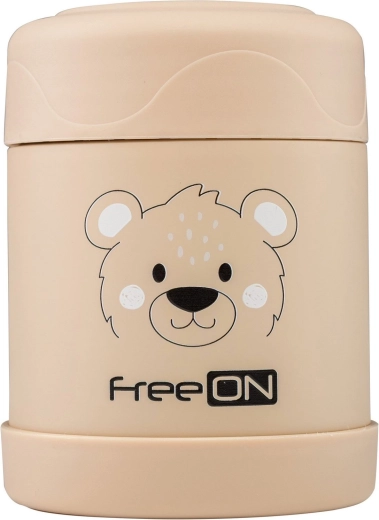 FreeON nerezová termonádoba na jídlo 350 ml – Béžová