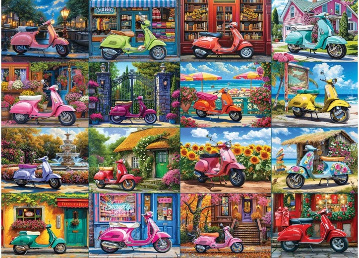 EUROGRAPHICS puzzle 16 skútrů, 1000 dílků