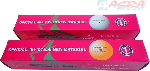 Brother míčky na stolní tenis 1star profi 40 mm - sada 6 ks