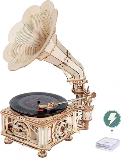 Rokr 3D dřevěné puzzle Klasický gramofon