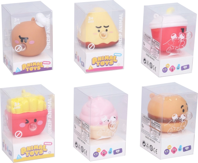 Mačkací antistresová figurka jídla s bublinou 7 cm - 1 kus