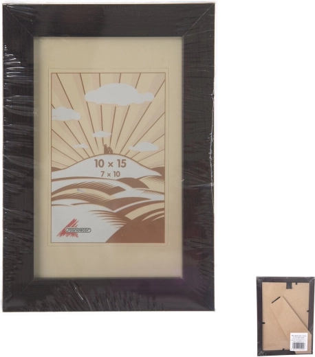 Dřevěný fotorámeček tmavě hnědý 10 × 15 cm