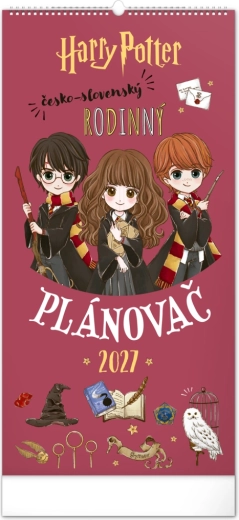 Notique nástěnný kalendář rodinný plánovací Harry Potter 2027 21 × 42 cm