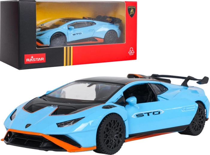 Kovový model Lamborghini Huracán STO RASTAR v měřítku 1:43 – Modrá
