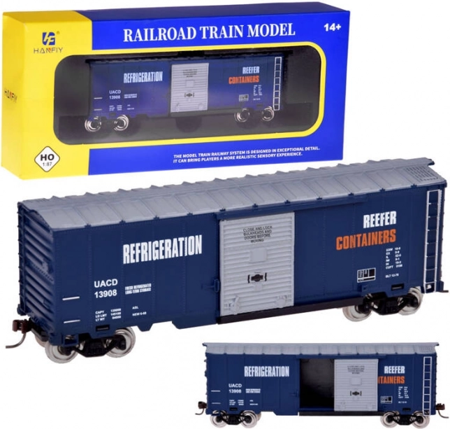 Modelový chladicí nákladní vůz H0 1:87 se skříní a posuvnými dveřmi