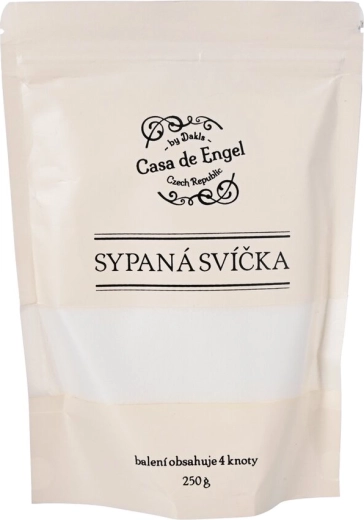 Bílý vosk na sypané svíčky 250 g + 4 knoty