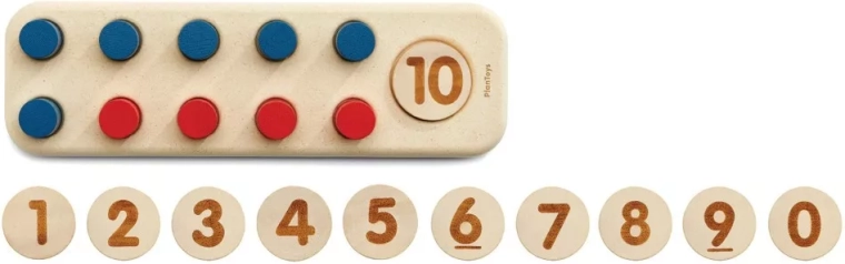 PlanToys dřevěná matematická sada sčítání, odčítání a násobení 1–20