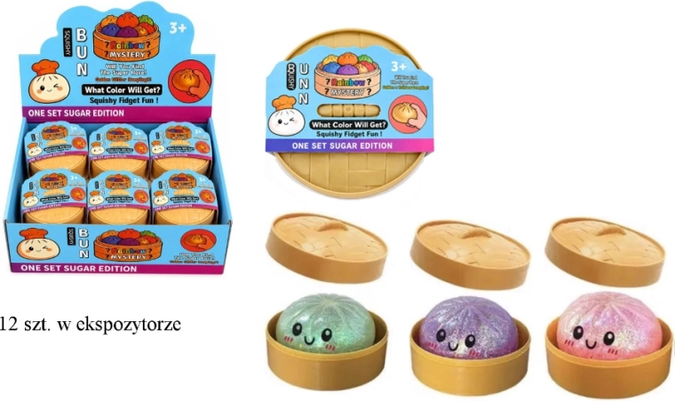 Třpytivý squishy mačkací antistresový knedlíček dumpling
