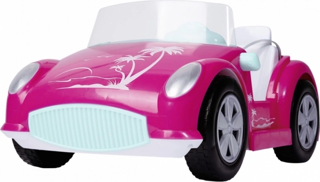 Růžový dvoumístný kabriolet s pohyblivými koly