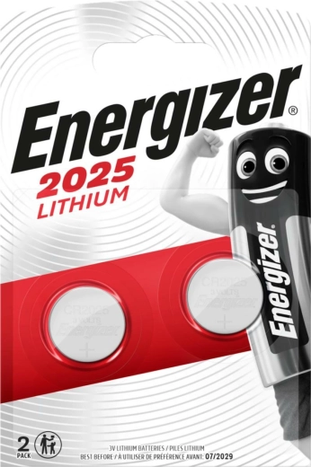 Energizer lithiová knoflíková baterie CR2025, 3 V (balení 2 ks)