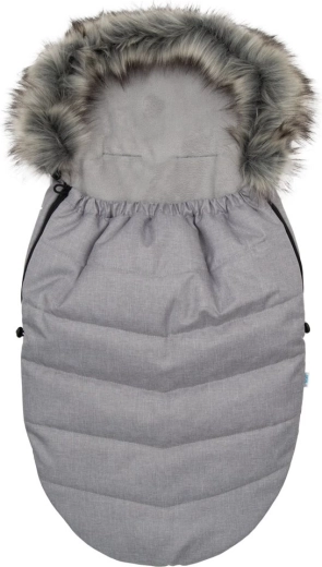 Dětský fusak s kožešinou světle šedý