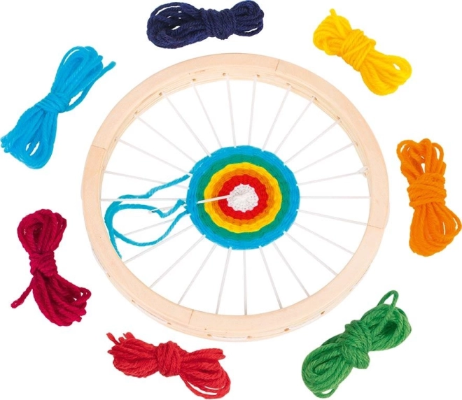 Dřevěný kulatý tkalcovský stav Goki