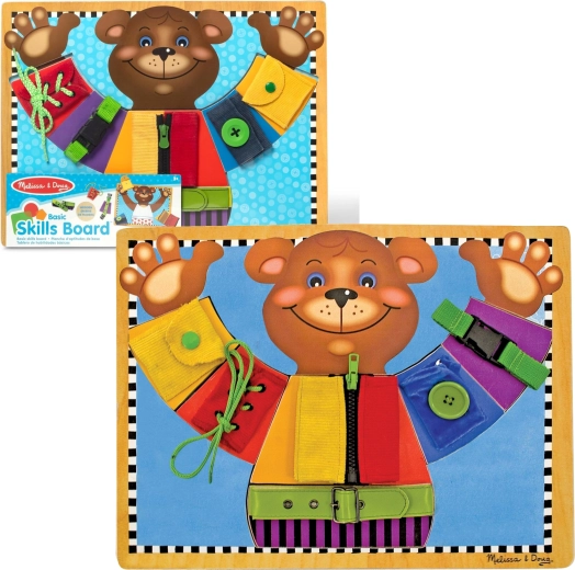 dřevěná manipulační tabule medvídek – učení základních dovedností melissa & doug